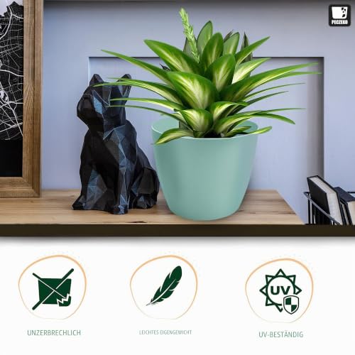 TULMERO Blumentopf matt, Pflanzkübel aus Übertopf Kunststoff Dekorativer Topf für, groß und klein Pflanzen, 2er-Set… – Ansicht 3