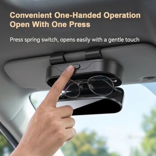 Image of STHIRA Car Sun Visor Sunglasses Holder Stainless Steel Case for Car Visor