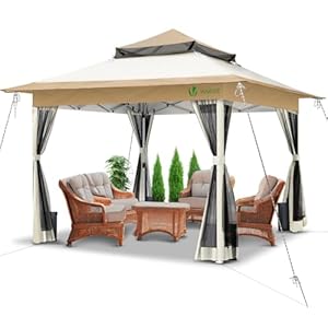 VOUNOT 3,6 m x 3,6 m pop-up tuinhuisje met gaaszijden