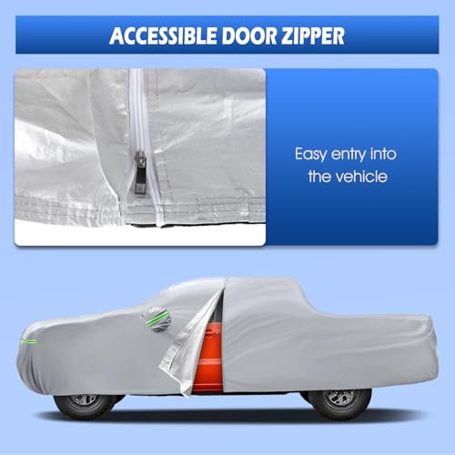 Image of Truck Cover Fit for Nissan Frontier Short Bed, Migaven Truck Cover Waterproof All Weather Full Exterior Cover Sun Rain Protection with Door Zipper