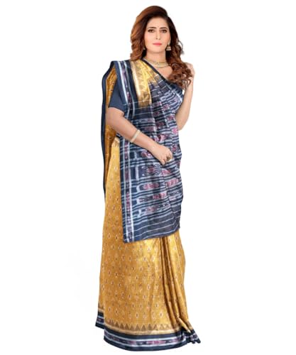Image of Nuapatna Cotton Saree of Odisha Ikkat Orissa Traditional Handloom Sari | Bomkai | Pata | Nuapatana | sambalpuri saree | khandua patta sare | without Blouse S9
