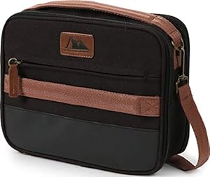 Arctic Zone Canvas Expandable Horizontal Lunch Box with Removable Shoulder Strap - Black