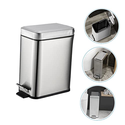 Papelera con pedal de acero inoxidable 10L miniatura 5