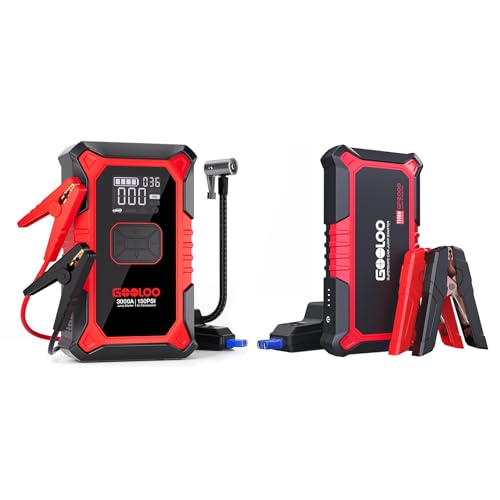 GOOLOO New GP2000 Jump Starter & A3 Jump Starter with Air Compressor, 3000A Portable Car Battery Booster  with 150PSI Au - Detailed View