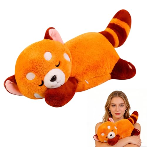 【Design raffinato】 Panda rosso peluche ha una lavorazione squisita e la forma del cartone animato è decorata con ricami. È carino, carino e più attraente Il peluche Kawaii Panda da 35 cm è molto adatto per essere abbracciato, quindi puoi portarlo con te sempre e ovunque. Panda rosso giocattolo per bambini, se ti senti stanco, il regalo di peluche panda kawaii ti consente di rilassarti completamente e goderti un piacevole momento di riposo.