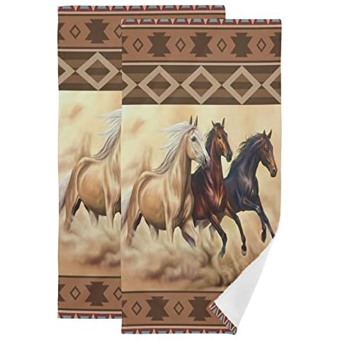 PATINISA Brown Horse Hand Towels Set Cover