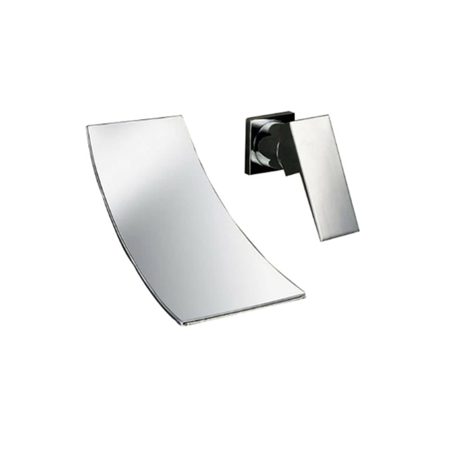 Two-piece Bathroom Basin Faucet Waterfall Gentle Effluent Basin Faucet Wall-Mounted Hot and Cold Water Faucet Easy to Install(Chrome C)