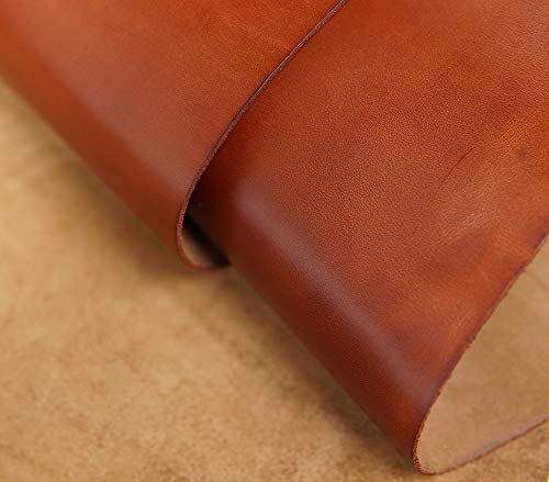 Dickes, vollnarbiges Leder, quadratisch, hellbraun, glänzend, für Bastelarbeiten 10"x10" Cover