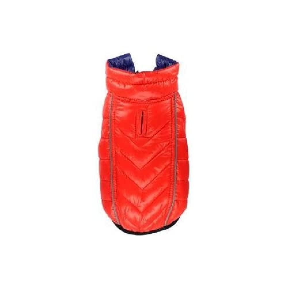 Hip Doggie HD 5FRBL Feather Lite Reflective Reversible Puffer Vest Dog Jacket, BDM, Blue/Orange, Blau/orange