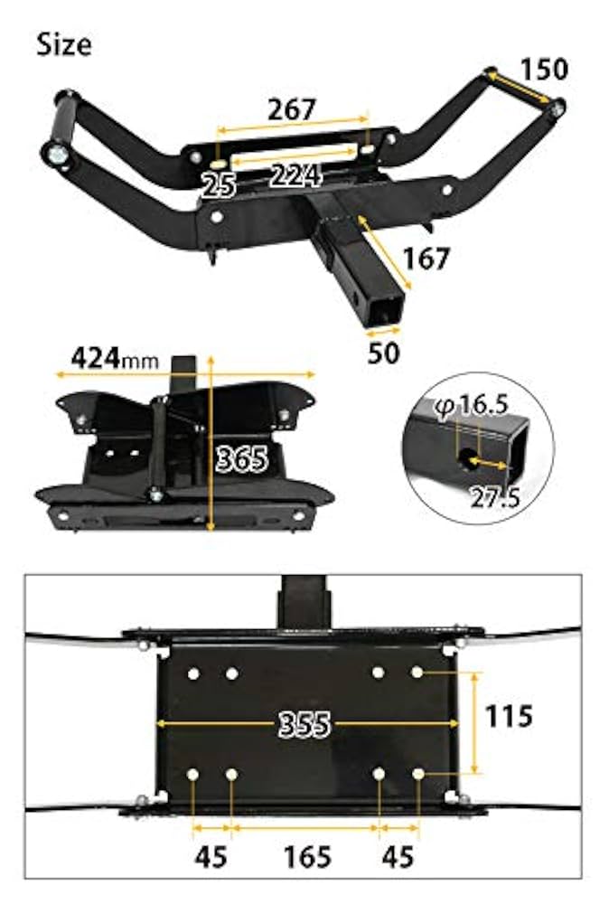 ウィンチ  引き取り Amazon.co.jp: KIKAIYA ウインチマウントプレート リアウインチ