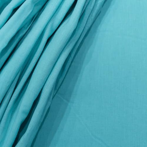 Image of 100% Pure Cotton Mulmul Fabric Material | Reusable Ultra Fine Mulmul Fabric | Lightweight Soft Smooth Piece Linning, Stole, Dupatta, Cushion Pillow Cover (Marine Blue, 1 Meter)