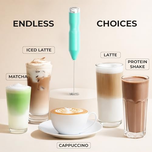 Image of Zulay Kitchen Powerful Frother Wand AA Batteries Included, Ultra Fast Handheld Drink Mixer, Comfort Milk Frother, Stainless Steel Whisker, Frother Handheld for Coffee, Protein & Matcha - Frothmate 2.0