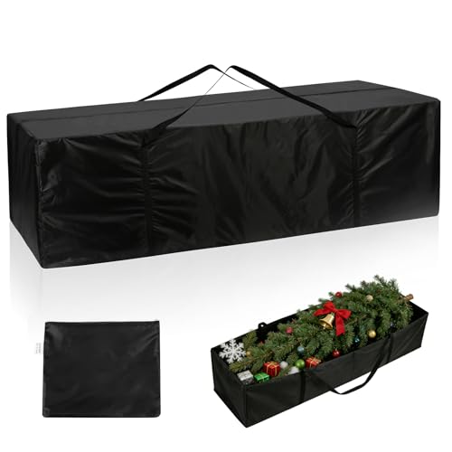 AiQInu - AiQInu Sac de Rangement pour Coussins, Oxford Housse de Rangement de Coussin Iimperméable, Noir Housse Coussin Salon de Jardin Exterieur avec Poignée -173x76x51cm