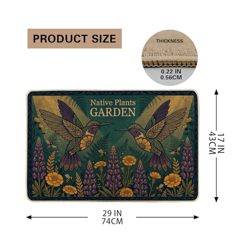 Paillasson colibri fleurs abeilles intérieur extérieur tapis porche lavable - 3