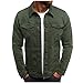 Produktbild JELLYB Jeansjacke Herren Cardigan Herren Frühling Und Herbst Mode Lässig Knopf Langärmelige Militärische Stil Gentleman Elegante Boutique Neue Herren Jacke E-Green. M