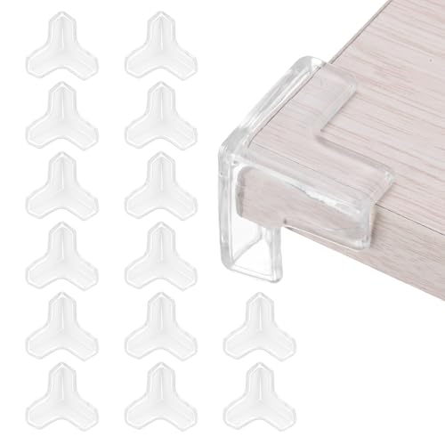 Image of uxcell Corner Protectors, 12 Pcs Table Corner Protectors, Furniture Corner Guard and Edges Safety Bumpers for Table Edges and Sharp Corners (T-Shaped, Clear)