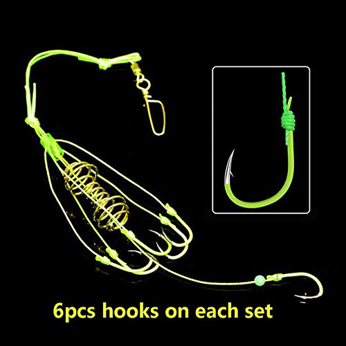 Dyxssm Carp Fishing Feeders Bait Fishing Hooks With Fishing Spring Carp Feeder (Pack Of 4) (Green, 10#) #TOP2