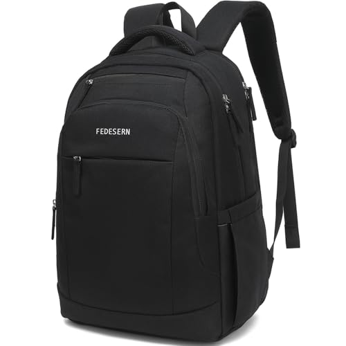 FEDESERN Smell Proof Backpack with Lock Water Resistant Smell Proof Bags Travel Laptop Backpack Large Capacity Carbon Enduring Smell Proof Stash Bag with Lock for Men Women (Black)