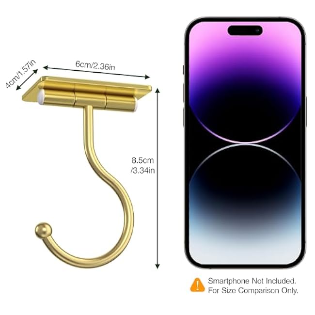 Under Cabinet Banana Hook Adhesive - Sticky Banana Hanger Under Counter, Sturdy Metal Banana Holder for Hanging Bananas or Kitchen Utensil, Banana Saver, Keeps Bananas Fresh, Gold