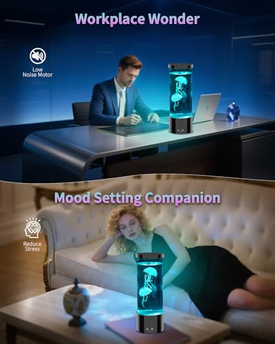 Lámpara de medusas acuario artificial con 17 colores LED y mando para mesa 6