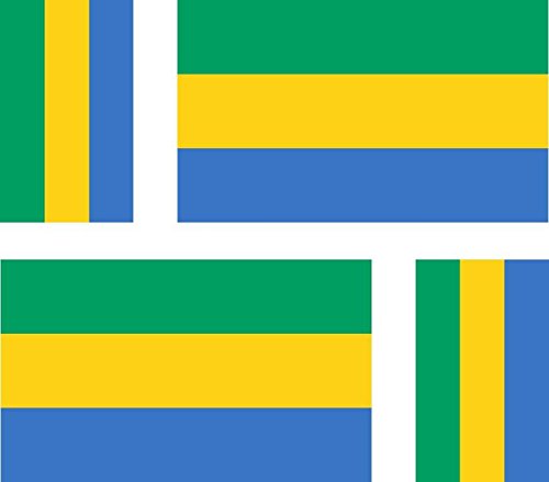 Akachafactory 4 x Autocollant Sticker Voiture Moto Valise pc Portable Drapeau Gabon gabonais