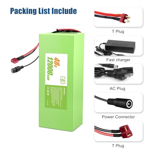 Image of 48V 12Ah Ebike Battery 36V 48V 52V 12Ah 20Ah 30Ah Electric Bike Scooter Lithium Ion Battery with 30A BMS Protection for 200W-800W Electric Bicycle Motor