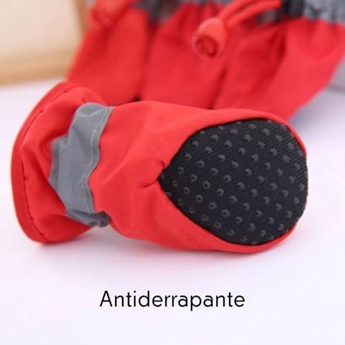 Sapato de Cachorro BOTA DE TECIDO ROSA para Cães Pequenos Antiderrapante Impermeável Ajustável (PEQU