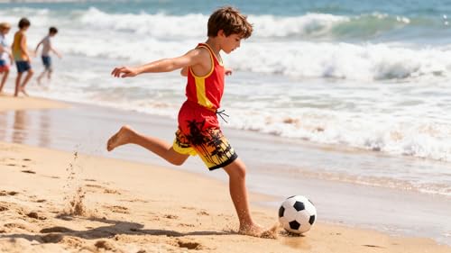 Image of Cozople 7-16T Teen Boys Swim Trunks Quick Dry UPF 50+ Swimwear Bathing Suit for Big Boys Beach Swim Boards Shorts