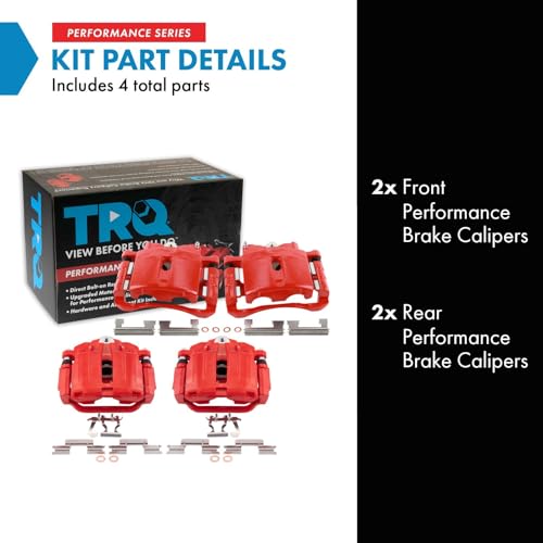 Image of TRQ Brake Caliper Set Performance Compatible with 2003-2005 Chevrolet Astro 1999-2002 Silverado 1500 2000-2001 Tahoe GMC Safari Sierra 1500 Yukon
