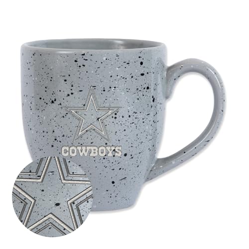 Image of Rico Industries NFL Football 16 oz Team Color Laser Engraved Speckled Ceramic Coffee Mug