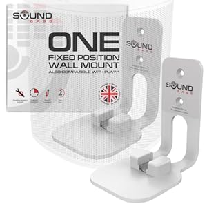 Sound Bass ONE, ONE Gen 2, ONE SL & Play:1 Wall Mount Bracket, Twin Pack [2pcs], White, Compatible with Sonos ONE, ONE Gen 2, ONE SL & PLAY1 Speaker