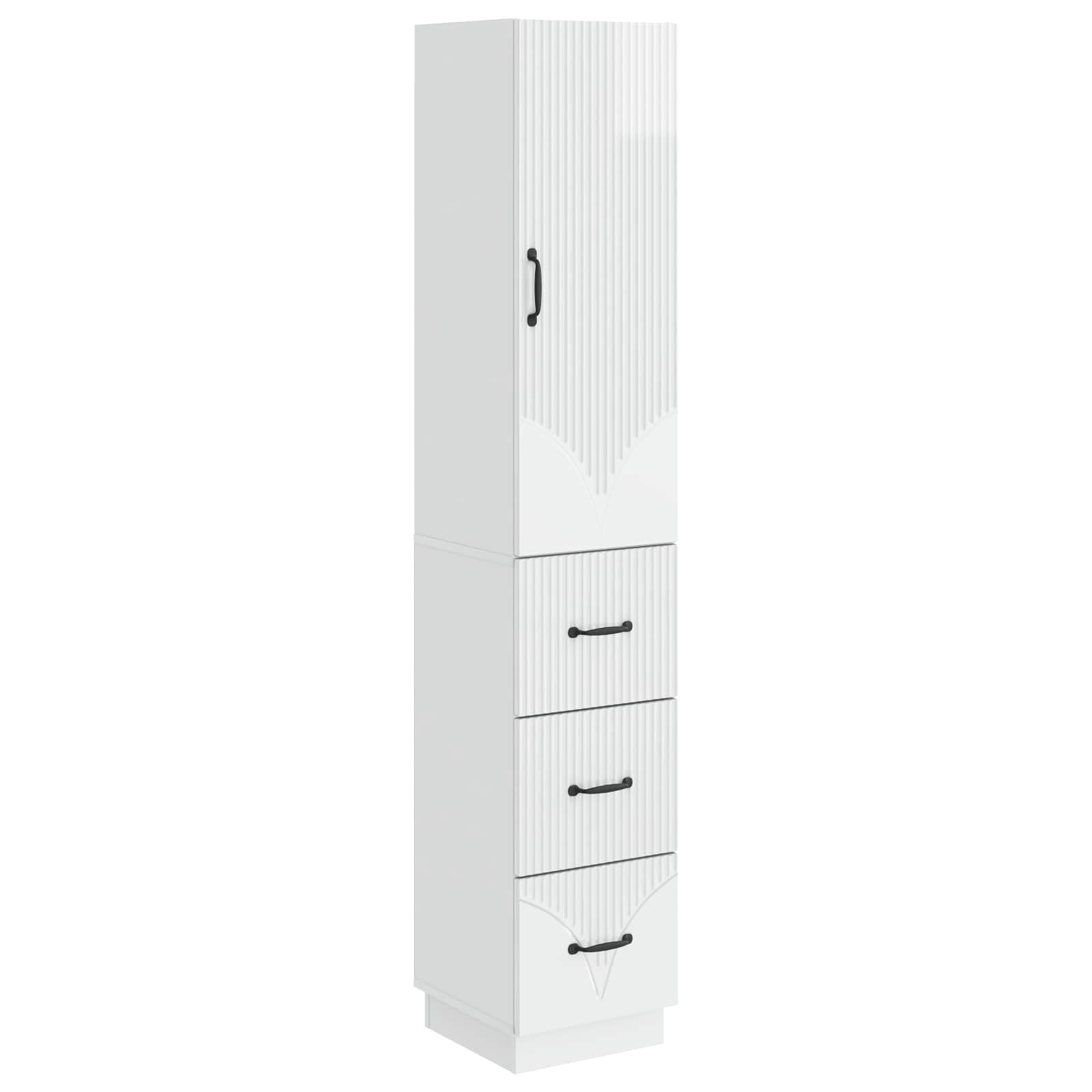 Set di Armadi 2 Pcs Bianco Lucido 33 x 34,5 x 87 cm