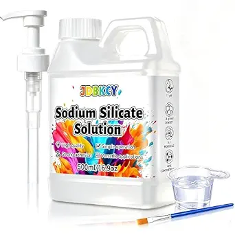 500ml Sodium Silicate Solution (Water Glass), Concrete Densifier & Hardener, Water-Based Sodium Silicate Surface Treatment for Dust Proofing and Curing Aid on New and Existing Concrete Floors.