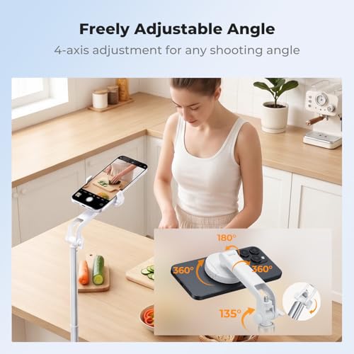 Image of K&F CONCEPT 72 inch Selfie Stick for iPhone, Phone Tripod | Clip & Magnetic, Light, Remote, 1s Open & Close, Compatible with iPhone 17-12 Osmo Pocket 4 /3 Luna Ultra, X97C6