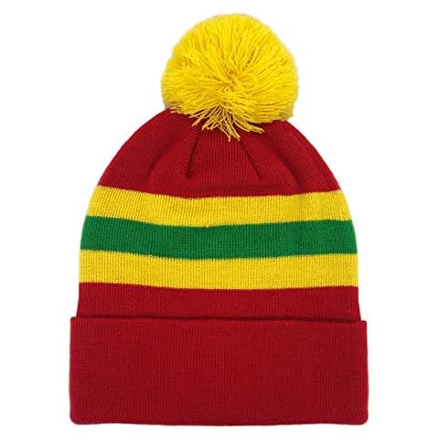 fan originals Retro Football Bobble Hat in Wales Colours Red Yellow Green Cover