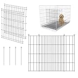 MENGSTER Dog Crate Divider Panel - 2 Pack Black Metal, Compatible with 42"-48" & Other Crate Sizes, 28" H x Adjustable Width 19.96"-36.61"(Dog Crate NOT Included)