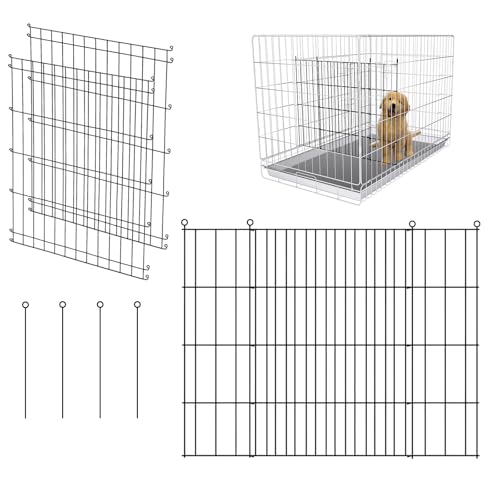 MENGSTER Dog Crate Divider Panel - 2 Pack Black Metal, Compatible with 42"-48" & Other Crate Sizes, 28" H x Adjustable Width 19.96"-36.61"(Dog Crate NOT Included)