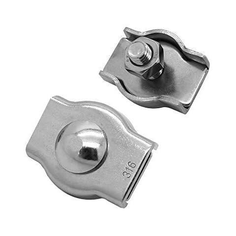 Duplex Wire Rope Simplex Clip Upright Grips Cable Clamp U-Clamp Egg Shape Stainless Steel V4A 2mm - 10mm, Model:Simplex - 3mm - 1 Stück Cover