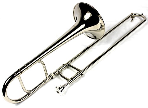 Diginex MOZ-NP-100 Brand New Eb Alto Trombone W/Case And Mouthpiece- Nickel Plated Finish thumb #1