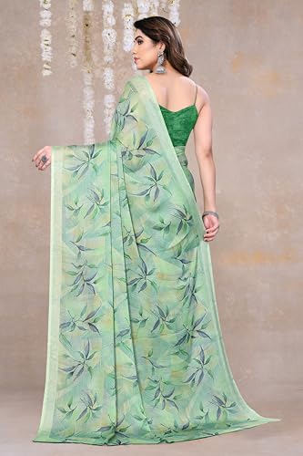 Image of MIRCHI FASHION Women's Ready to Wear 1 Minute Drape Chiffon Printed Saree with Blouse Piece