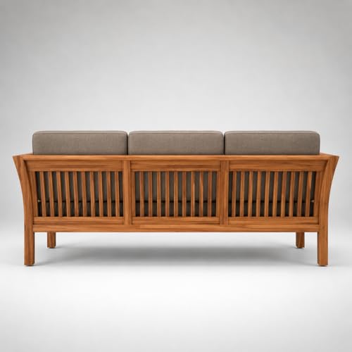 Image of Premium Wooden Couch for Living Room | Premium Upholstered Seating | Modern Designer Sofa for Home, Lounge & Relaxation Spaces (111821303 3S)