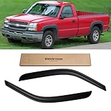 Window Visors for 1999-2006 Chevy Silverado & Sierra 1500/2500, Rain Guards Vent Shield Shade Deflector Dark Smoke 2001-2006 Silverado & Sierra 3500, 2007 Classic(Standard Cab), 2PCS, Tape-On