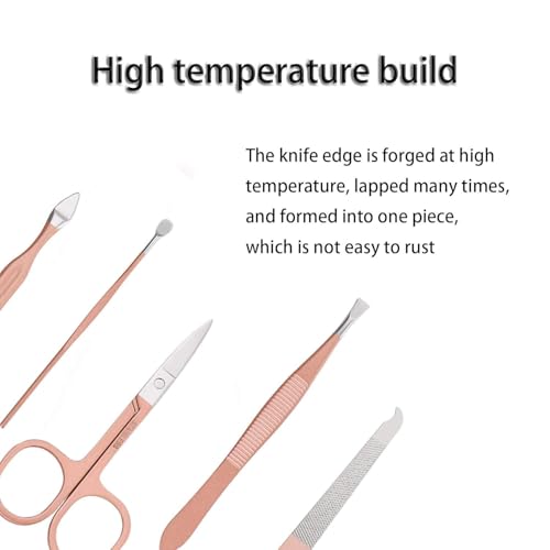 Image of Manicure Kit, Nail Cutter Kit Set - Stainless Steel Nail Clippers Set for Fingernails & Toenails - Sharp Grooming Tools for Men & Women - Compact Travel-Friendly Manicure Pedicure Set (pink 14 in 1)