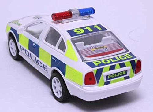 Image of Plastic Toy Police Toy car for Kids. Public Order Response Car Police, Pull Back Action Toys, with Soft Edges. Pack of 1, Weight Around 100 Grams & Length 15 CM. (Green)