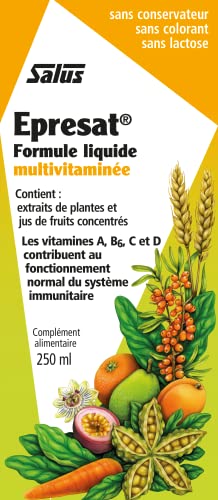 Salus Epresat Formule Liquide Multivitaminée Vitalité/Énergie/Renfort du Système Immunitaire, 250 ml – Image 3
