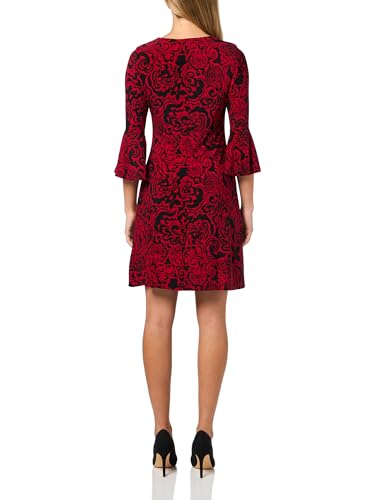 Image of Tommy Hilfiger Women's 3 /4 Bell Sleeve Jewel Neck Sheath Mini Dress