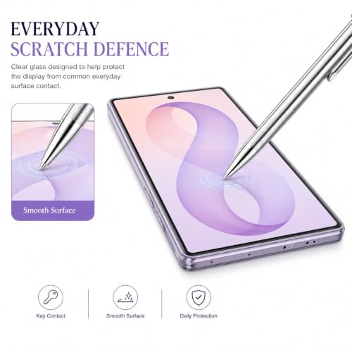 Image of ArmourPro Borderless Tempered Glass for Samsung Galaxy Z Fold 8, Pack of 2 Clear Screen Protector with Anti-Dust Speaker Mesh, 9H Anti-Scratch, HD Clarity, Case Friendly, Easy Installation Kit