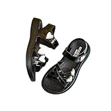 [ADSNS] キッズサンダル 子供 女の子 22.5cm スポーツサンダル ジュニア かわいい マジックテープ オープントゥ ハート飾り 子供靴 女子 ジュニア 履きやすい かわいい 歩きやすい 疲れない 姉妹 お揃いコーデ 夏 ブラック おしゃれ アウトドア