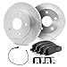 Dynamic Friction Company Front Brake Rotors Slotted Silver with Heavy Duty Brake Pads includes Sensor and Hardware - 5222-40008