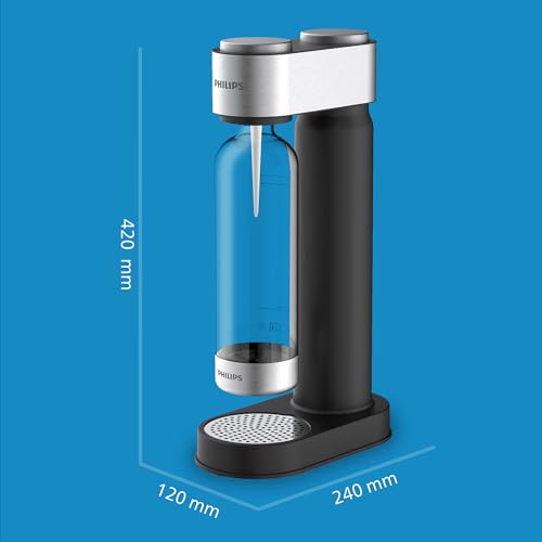 Philips Water ADD4902BK/10 GoZero Wassersprudler, plastik, 1 Liter, Schwarz